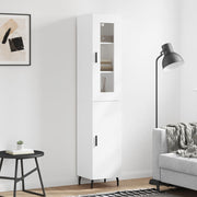 Visoka komoda bijeli 34,5x34x180 cm od konstruiranog drva