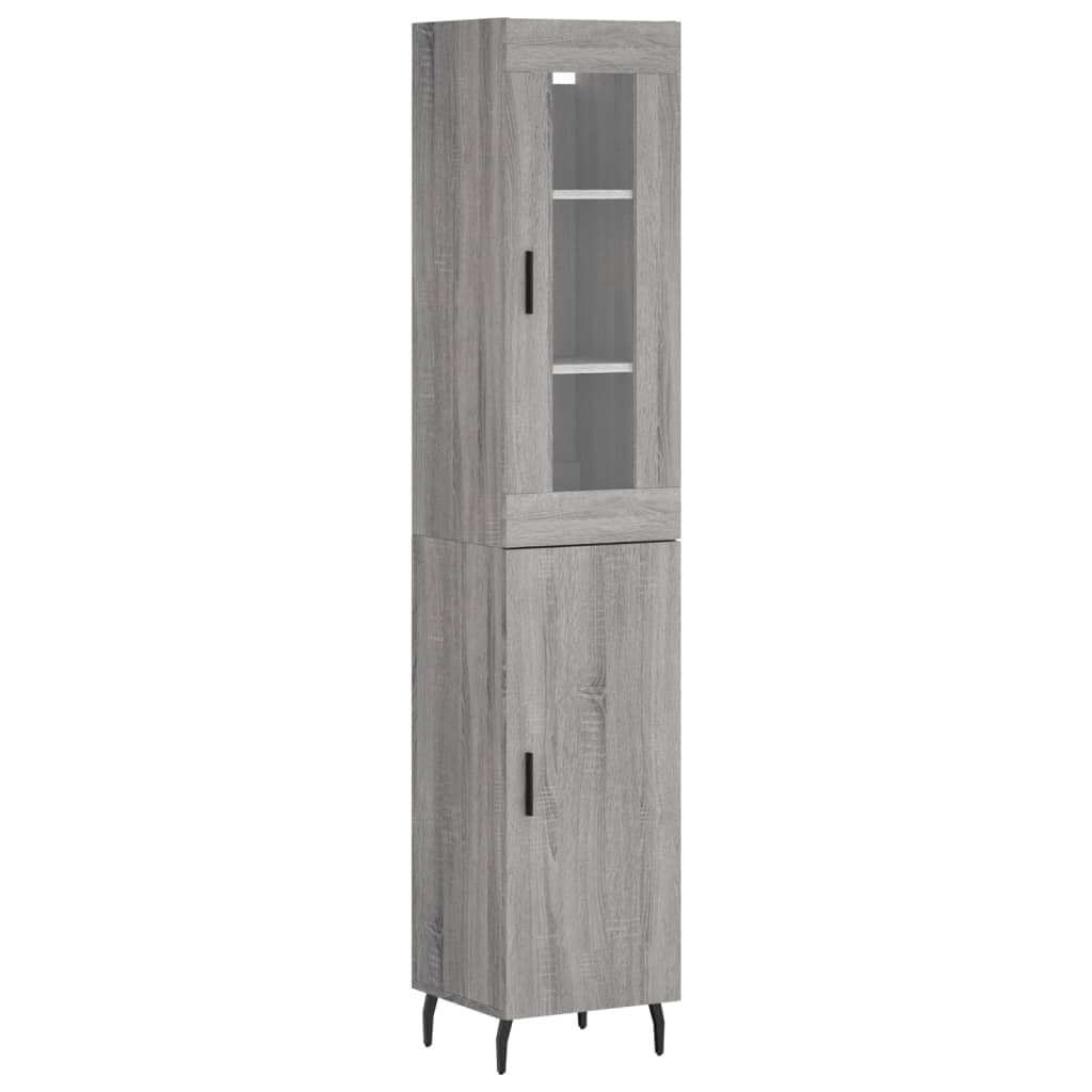 Visoka komoda siva sonome 34,5x34x180 cm od konstruiranog drva