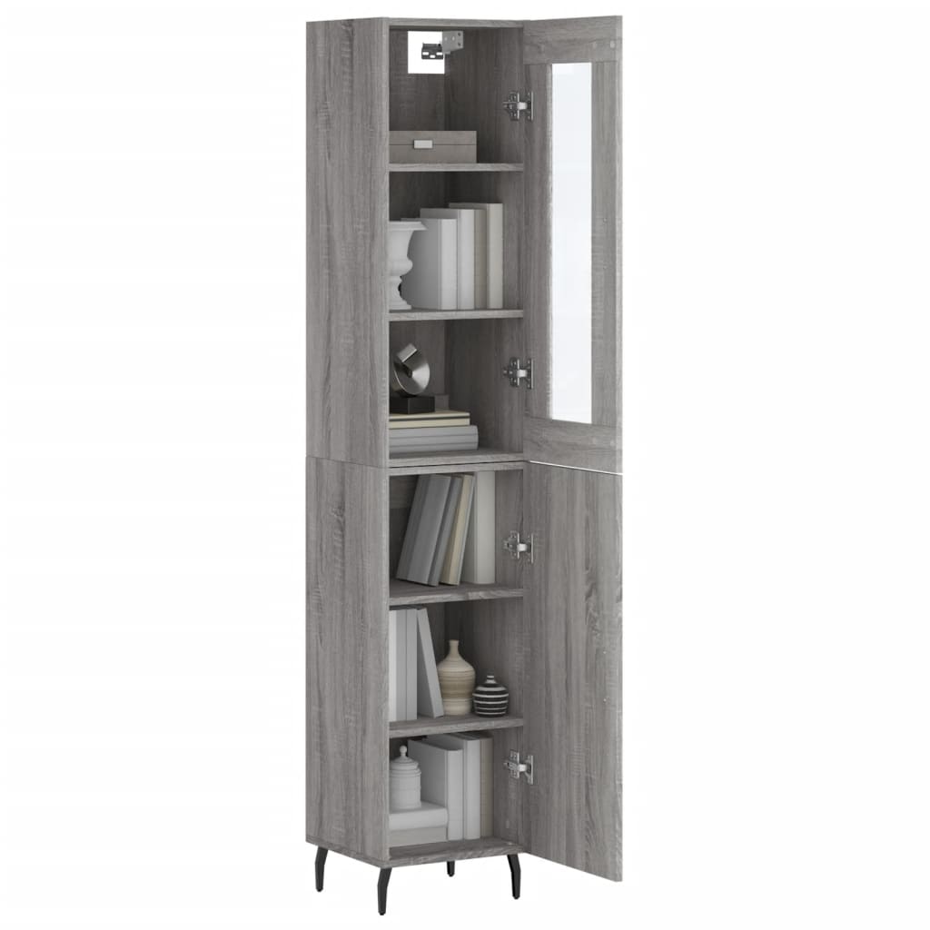 Visoka komoda siva sonome 34,5x34x180 cm od konstruiranog drva