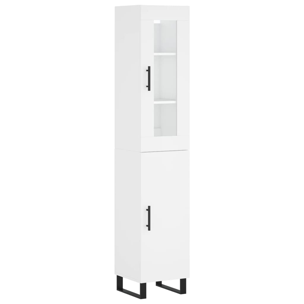 Visoka komoda bijeli 34,5x34x180 cm od konstruiranog drva