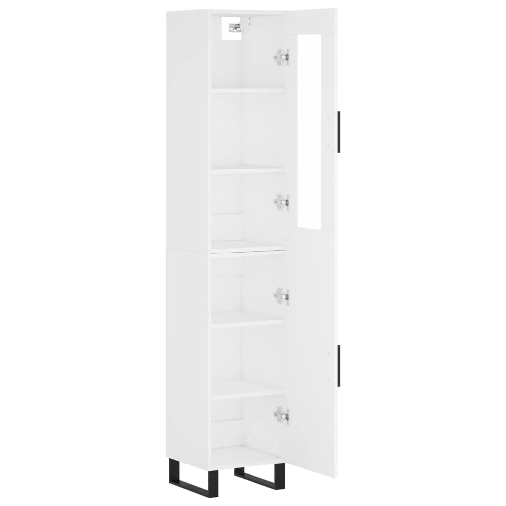 Visoka komoda bijeli 34,5x34x180 cm od konstruiranog drva