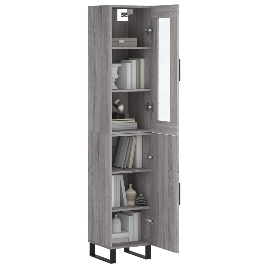 Visoka komoda siva sonome 34,5x34x180 cm od konstruiranog drva