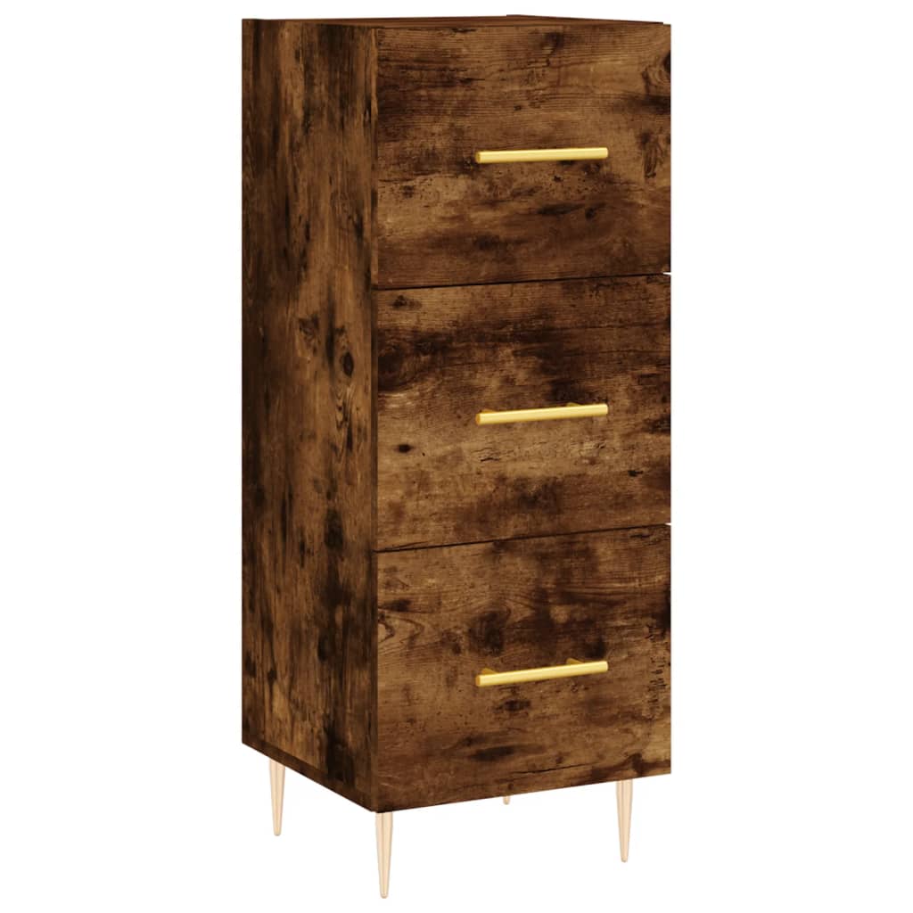 Visoka komoda dimljeni hrast 34,5x34x180cm konstruiranog drva