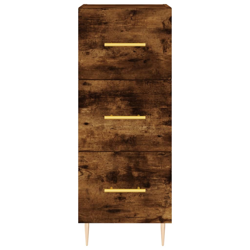 Visoka komoda dimljeni hrast 34,5x34x180cm konstruiranog drva