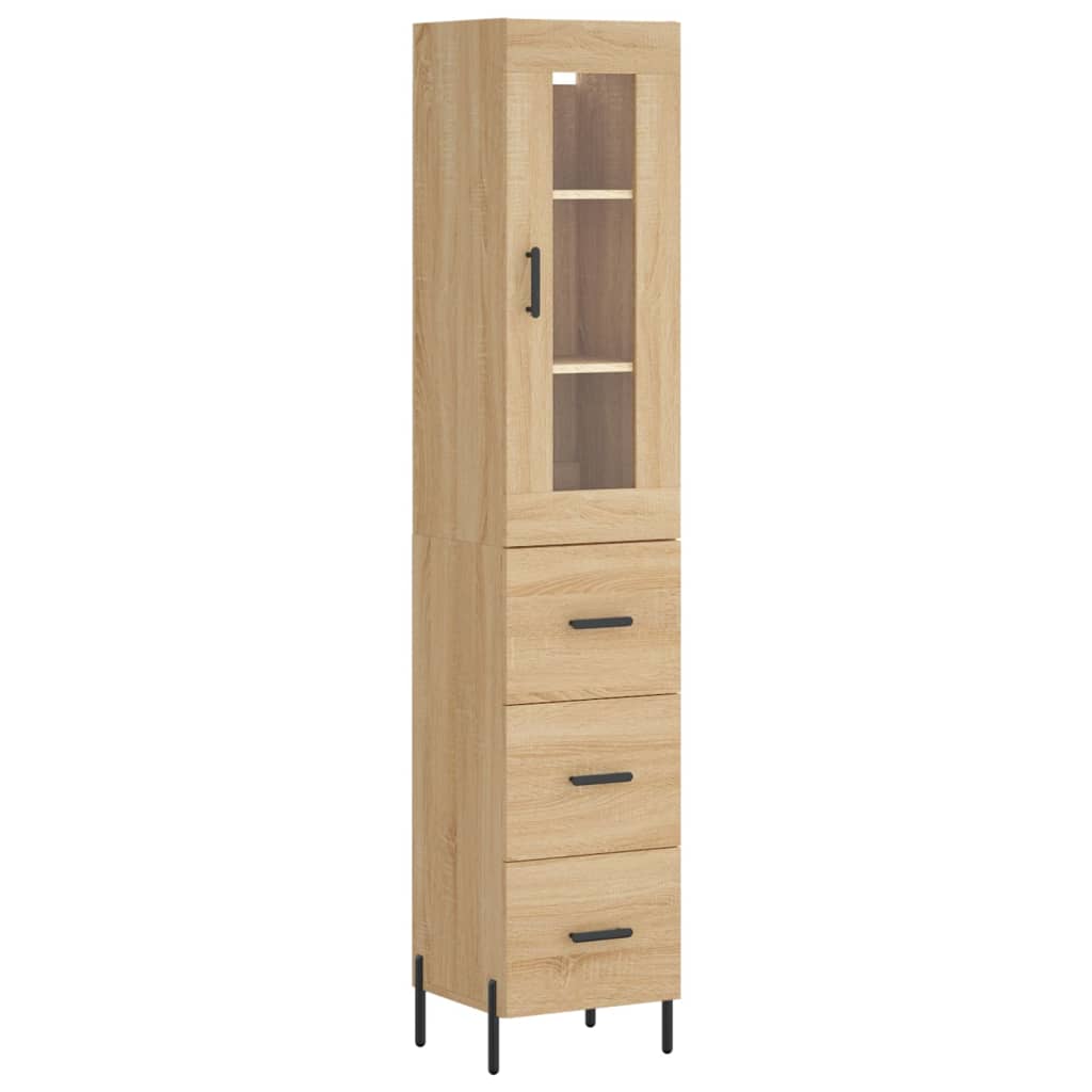 Visoka komoda hrasta sonome 34,5x34x180cm od konstruiranog drva