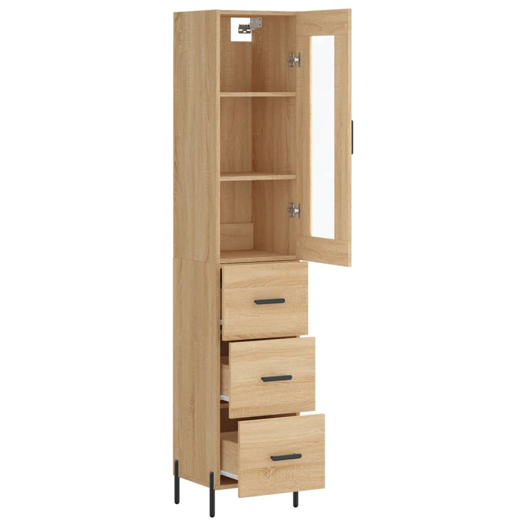 Visoka komoda hrasta sonome 34,5x34x180cm od konstruiranog drva