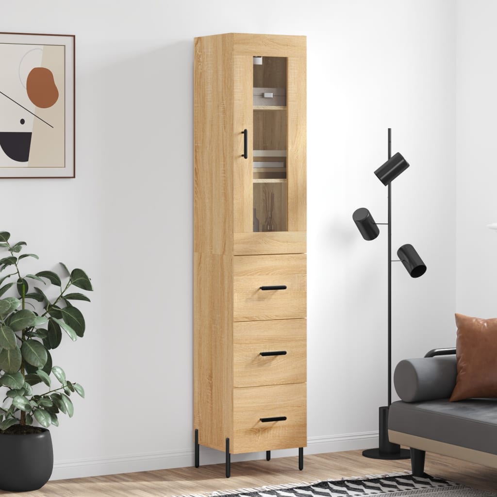 Visoka komoda hrasta sonome 34,5x34x180cm od konstruiranog drva