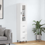 Visoka komoda bijeli 34,5x34x180 cm od konstruiranog drva
