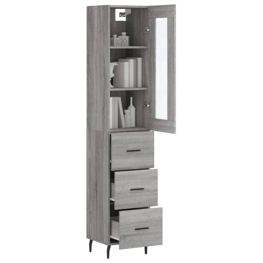 Visoka komoda siva sonome 34,5x34x180 cm od konstruiranog drva