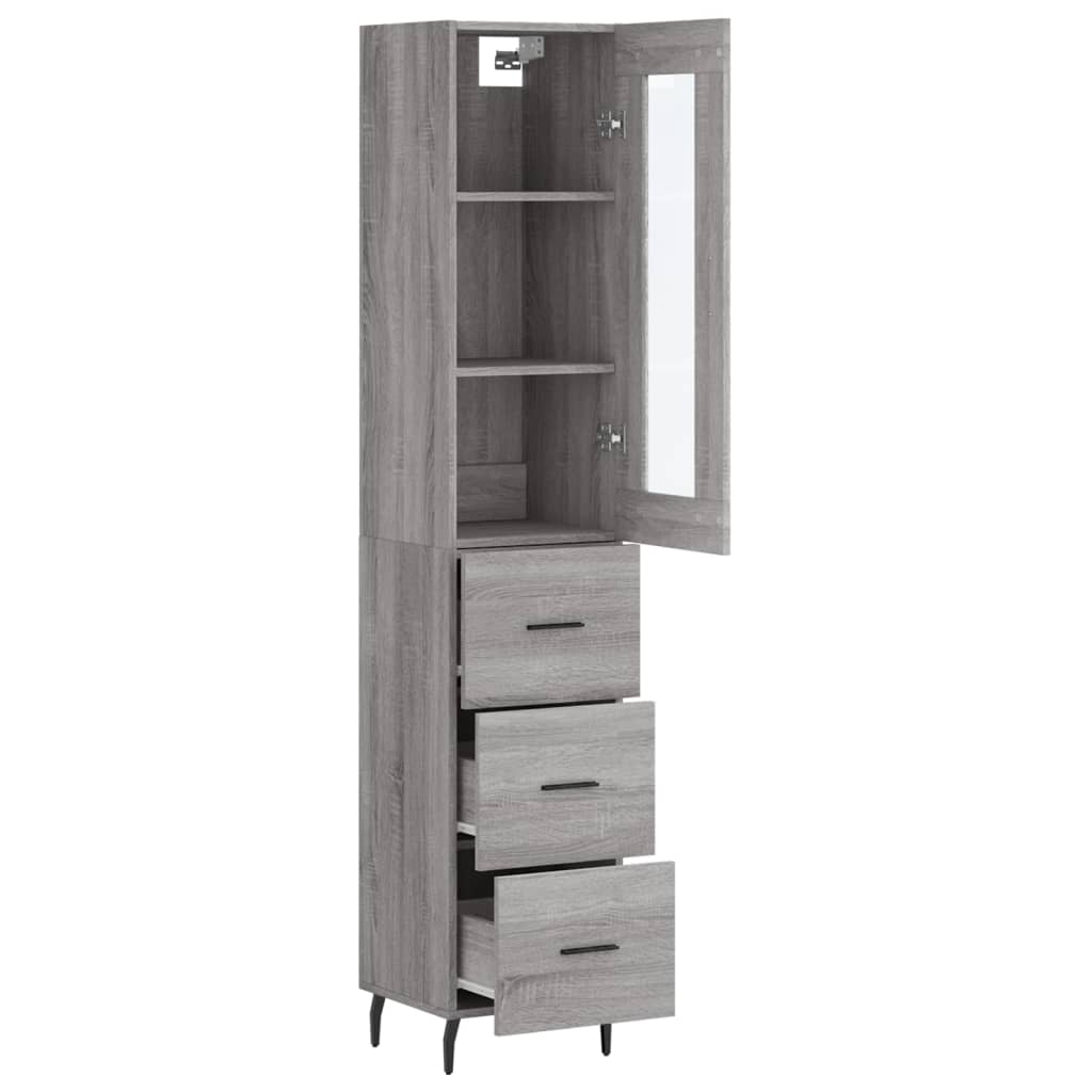 Visoka komoda siva sonome 34,5x34x180 cm od konstruiranog drva