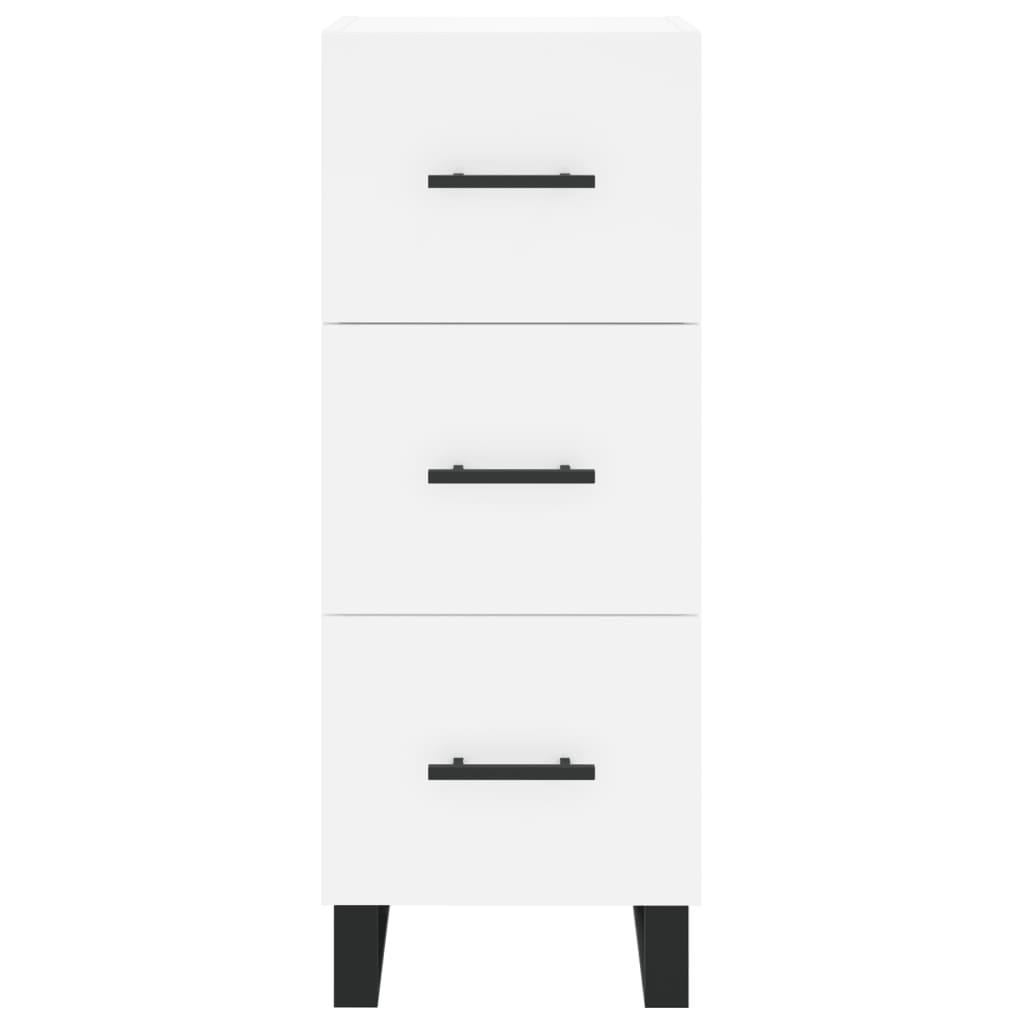 Visoka komoda bijeli 34,5x34x180 cm od konstruiranog drva