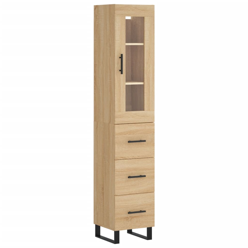 Visoka komoda hrasta sonome 34,5x34x180cm od konstruiranog drva