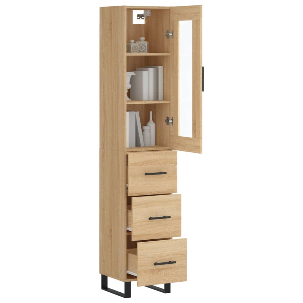 Visoka komoda hrasta sonome 34,5x34x180cm od konstruiranog drva