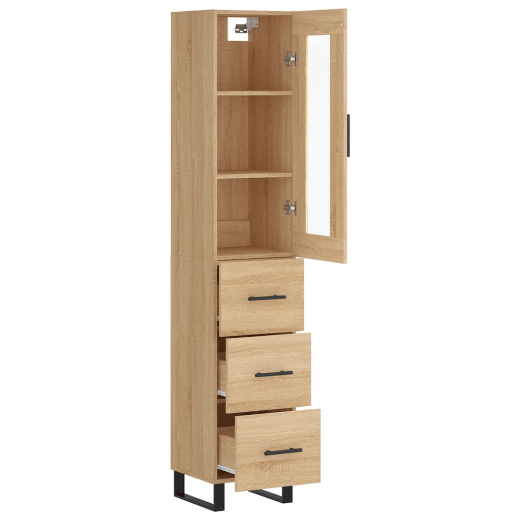 Visoka komoda hrasta sonome 34,5x34x180cm od konstruiranog drva