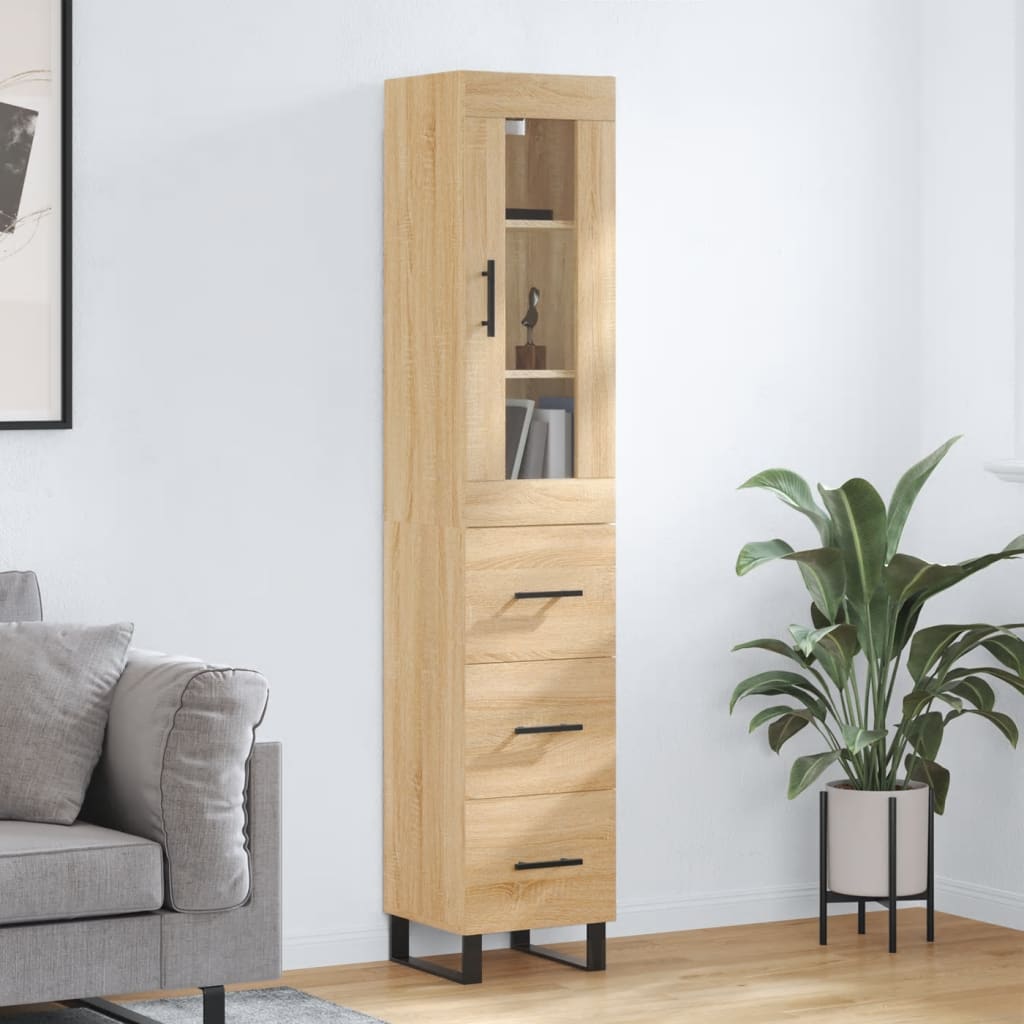 Visoka komoda hrasta sonome 34,5x34x180cm od konstruiranog drva