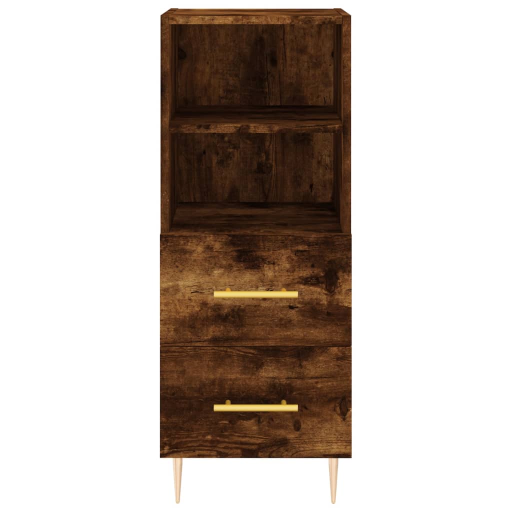 Visoka komoda dimljeni hrast 34,5x34x180cm konstruiranog drva