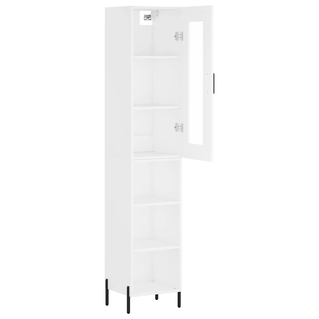 Visoka komoda bijeli 34,5x34x180 cm od konstruiranog drva