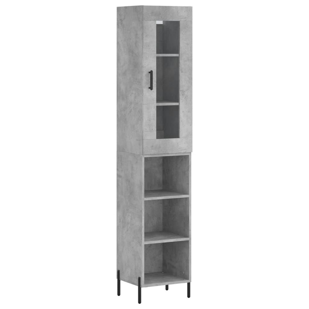Visoka komoda siva betona 34,5x34x180 cm od konstruiranog drva