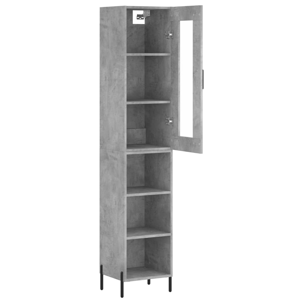 Visoka komoda siva betona 34,5x34x180 cm od konstruiranog drva