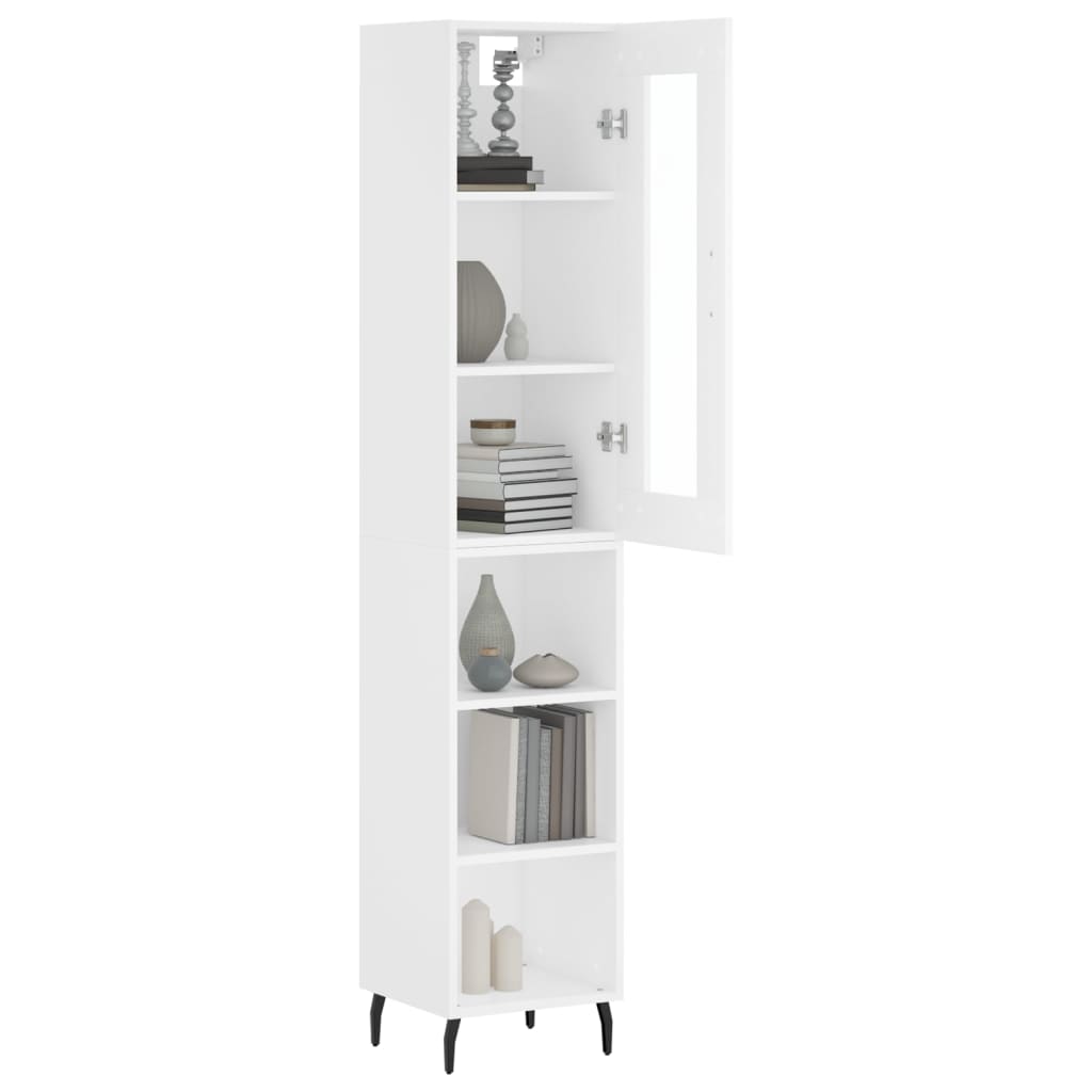 Visoka komoda bijeli 34,5x34x180 cm od konstruiranog drva