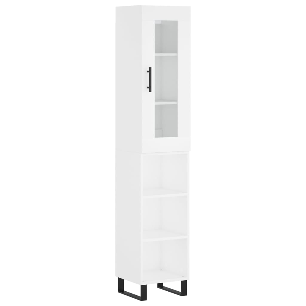 Visoka komoda bijeli 34,5x34x180 cm od konstruiranog drva