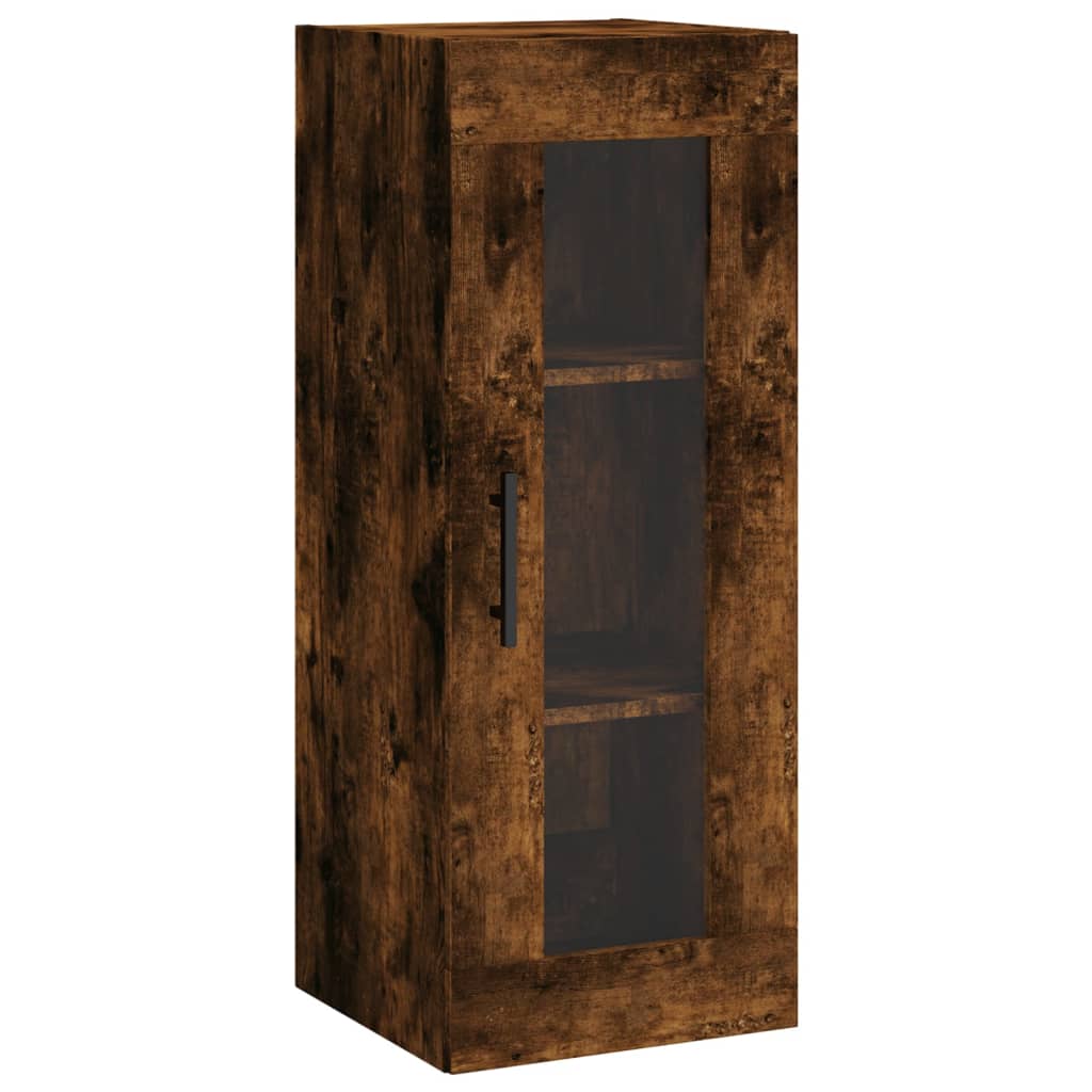 Visoka komoda dimljeni hrast 34,5x34x180cm konstruiranog drva