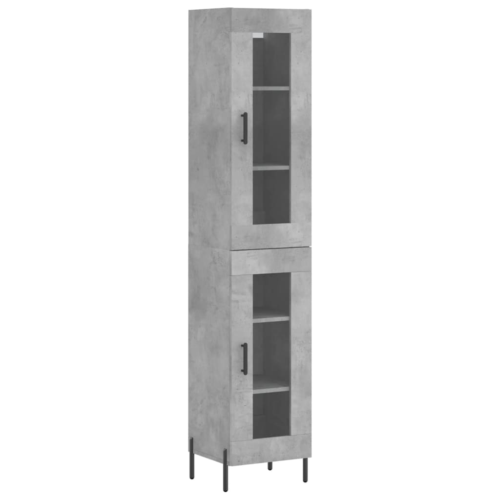 Visoka komoda siva betona 34,5x34x180 cm od konstruiranog drva