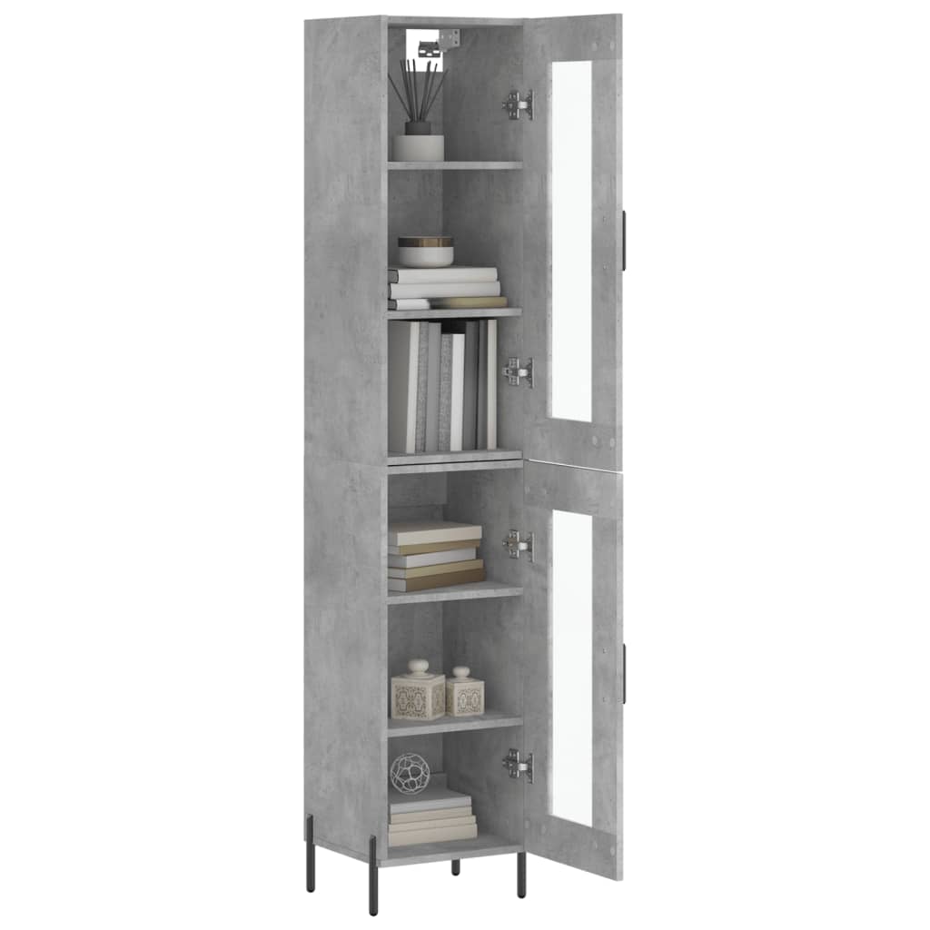 Visoka komoda siva betona 34,5x34x180 cm od konstruiranog drva
