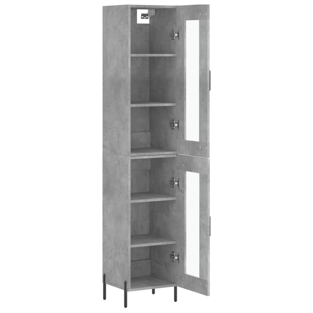 Visoka komoda siva betona 34,5x34x180 cm od konstruiranog drva
