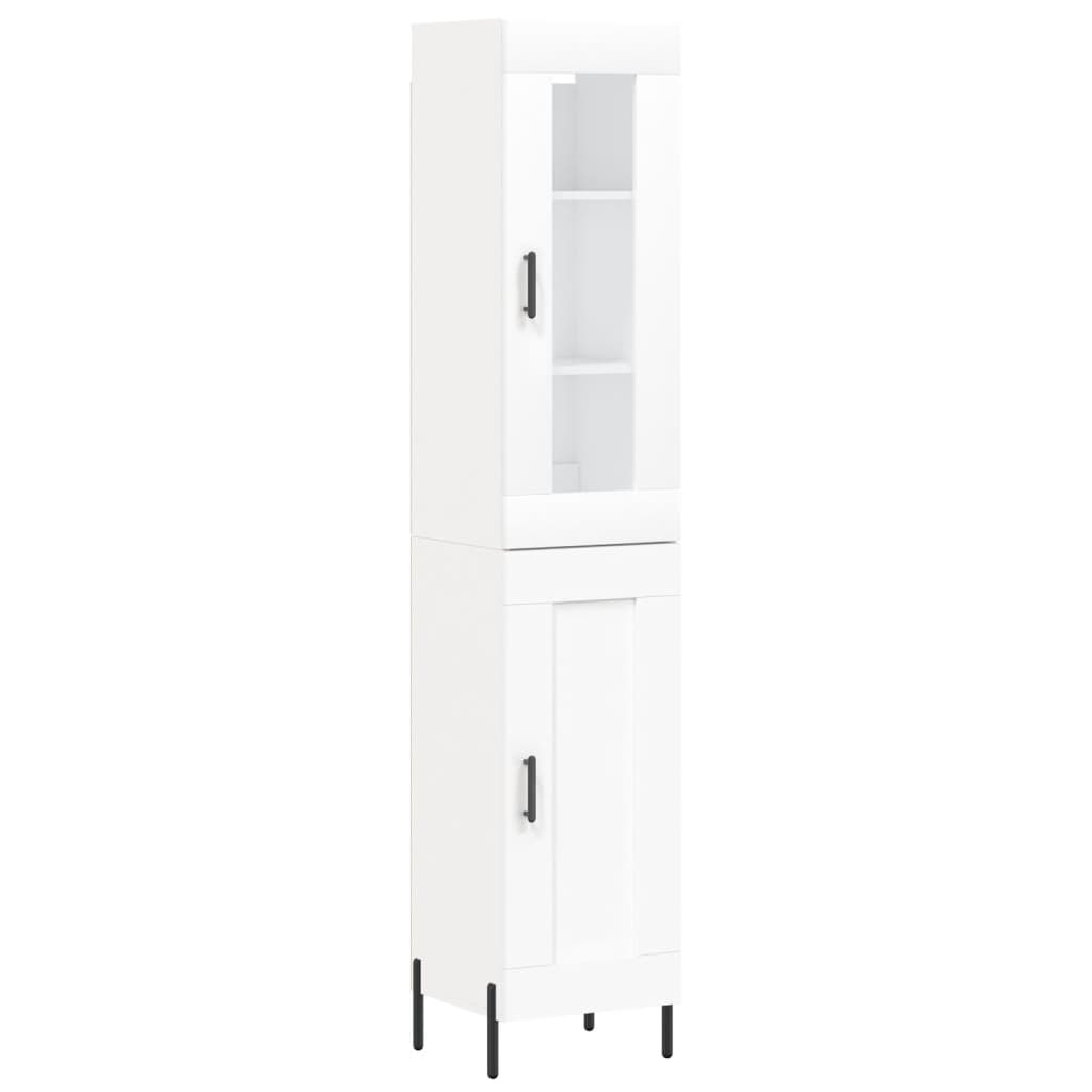 Visoka komoda bijeli 34,5x34x180 cm od konstruiranog drva