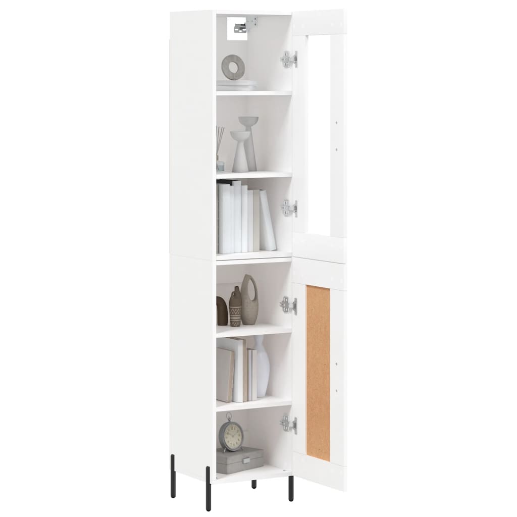 Visoka komoda bijeli 34,5x34x180 cm od konstruiranog drva