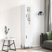 Visoka komoda bijeli 34,5x34x180 cm od konstruiranog drva