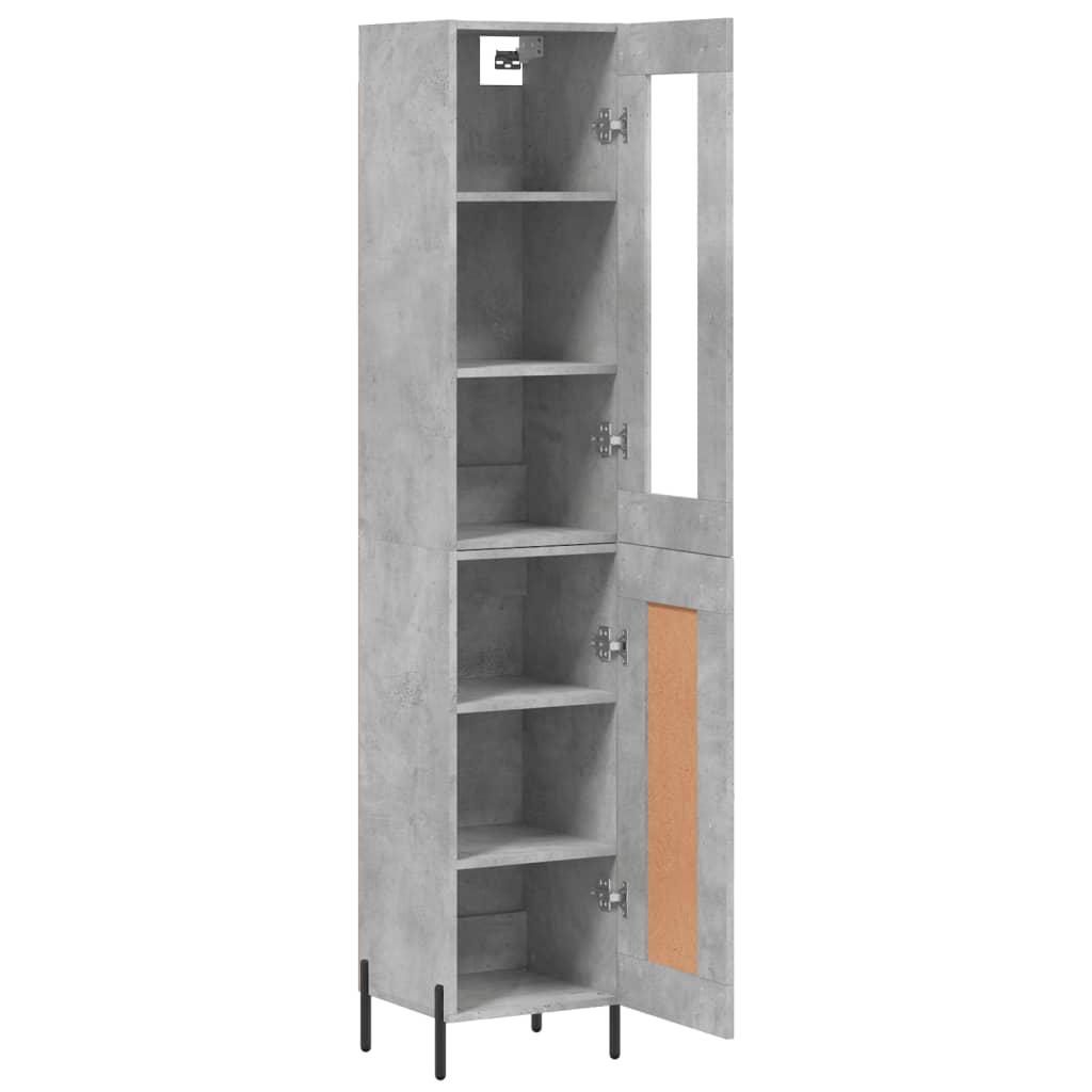 Visoka komoda siva betona 34,5x34x180 cm od konstruiranog drva