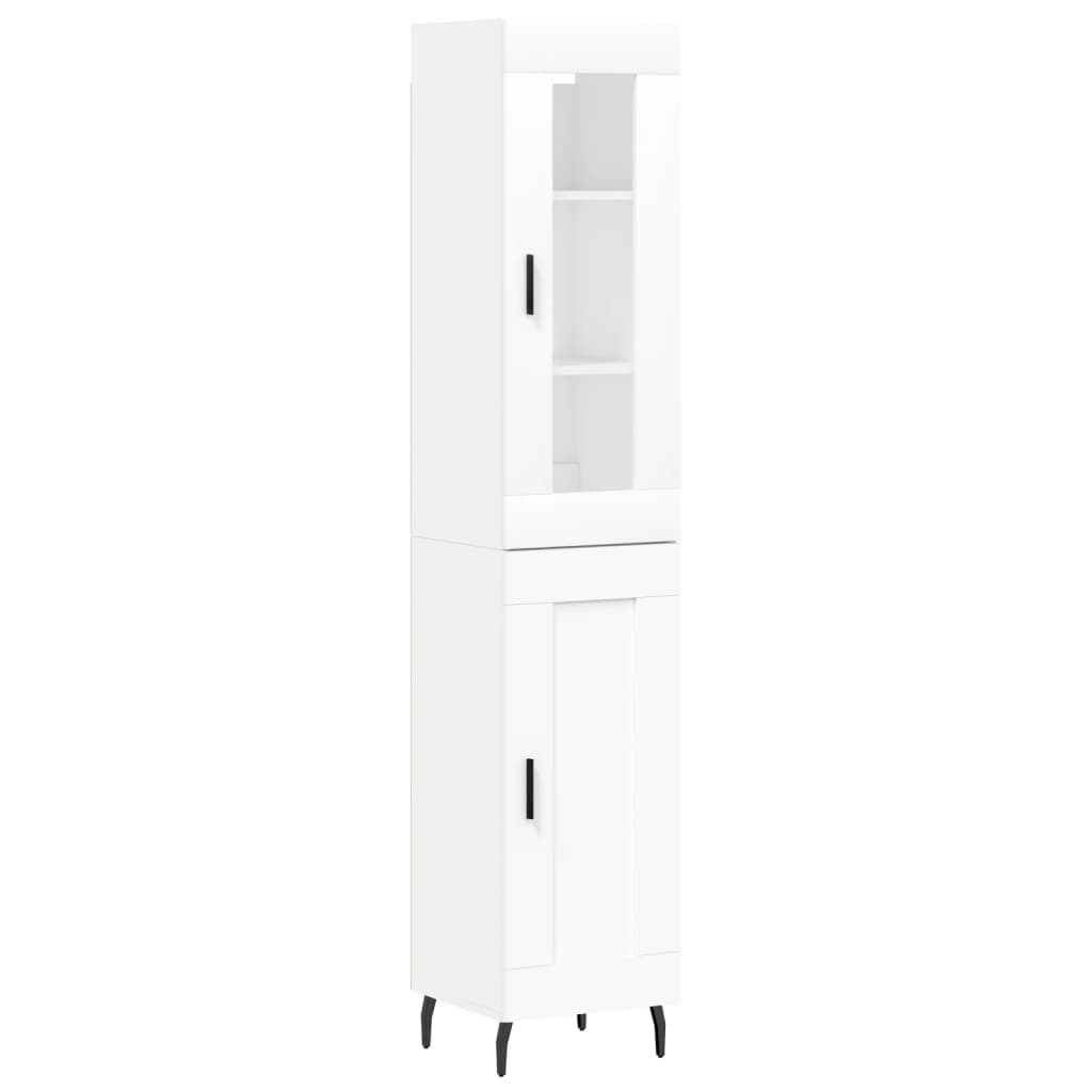 Visoka komoda bijeli 34,5x34x180 cm od konstruiranog drva