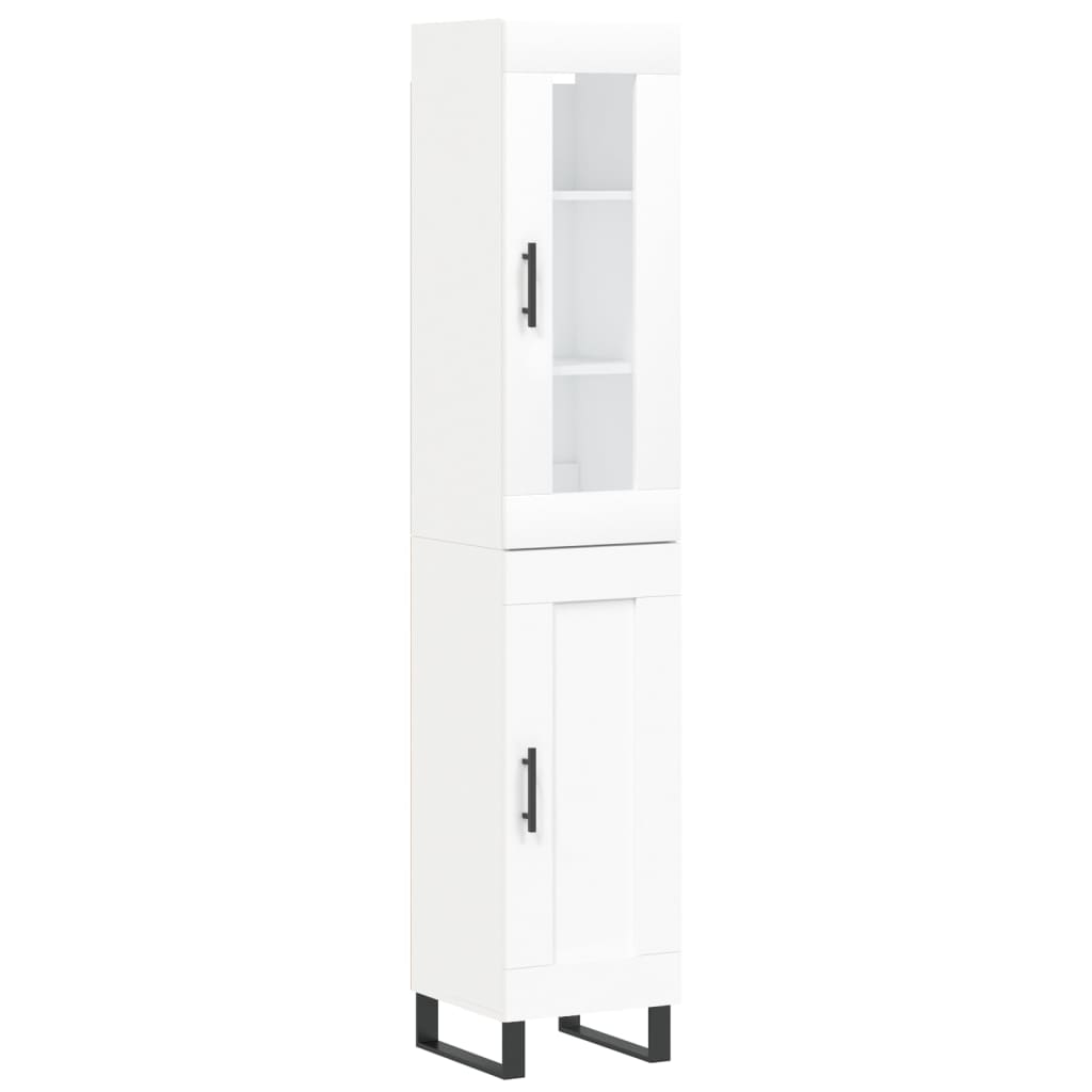 Visoka komoda bijeli 34,5x34x180 cm od konstruiranog drva