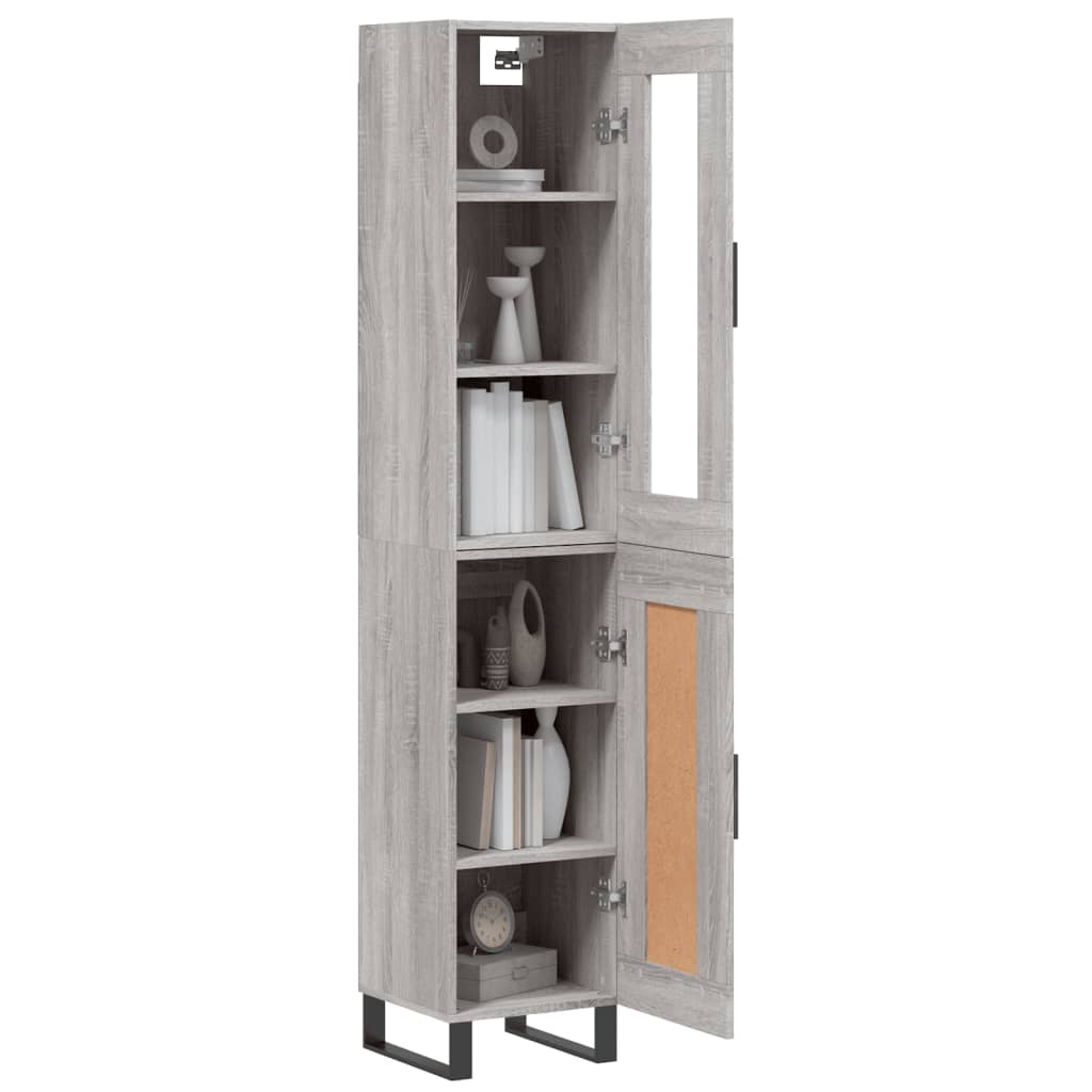 Visoka komoda siva sonome 34,5x34x180 cm od konstruiranog drva