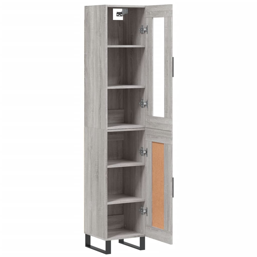 Visoka komoda siva sonome 34,5x34x180 cm od konstruiranog drva