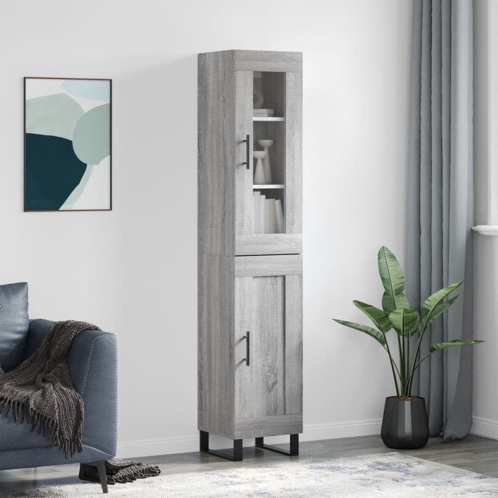 Visoka komoda siva sonome 34,5x34x180 cm od konstruiranog drva