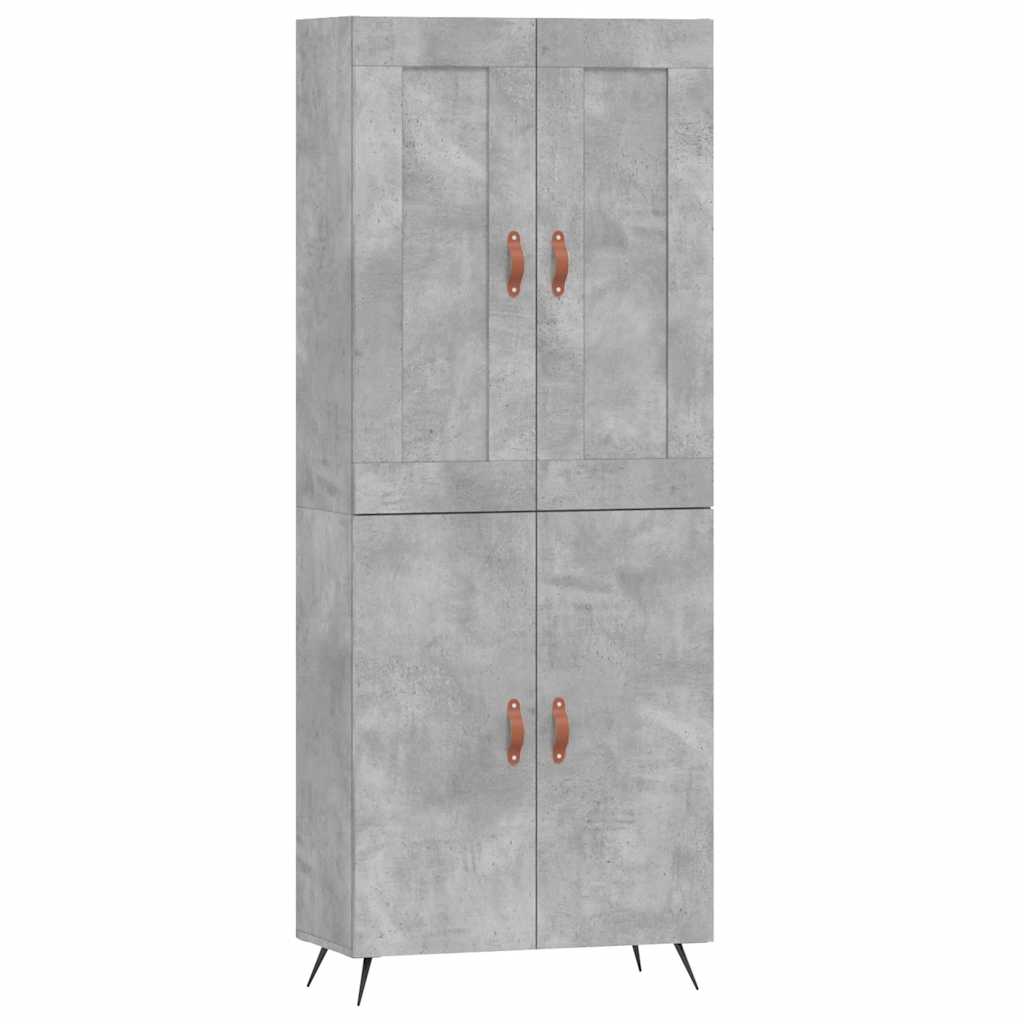 Visoka komoda siva betona 69,5x34x180 cm od konstruiranog drva