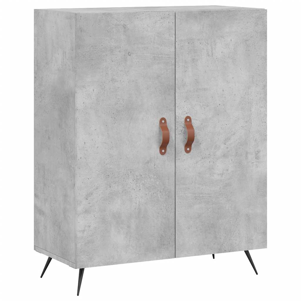 Visoka komoda siva betona 69,5x34x180 cm od konstruiranog drva