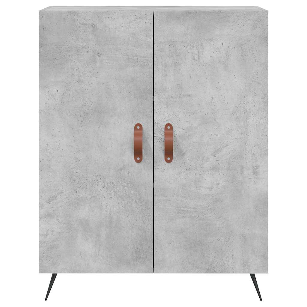 Visoka komoda siva betona 69,5x34x180 cm od konstruiranog drva