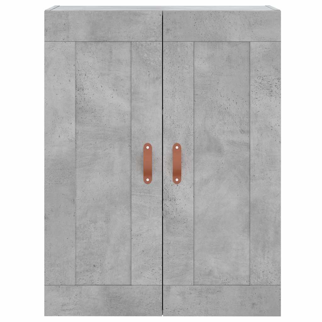 Visoka komoda siva betona 69,5x34x180 cm od konstruiranog drva