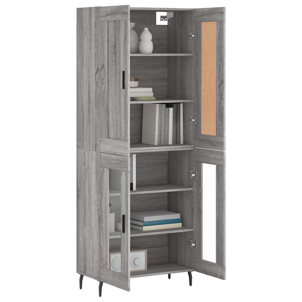 Visoka komoda siva sonome 69,5x34x180 cm od konstruiranog drva