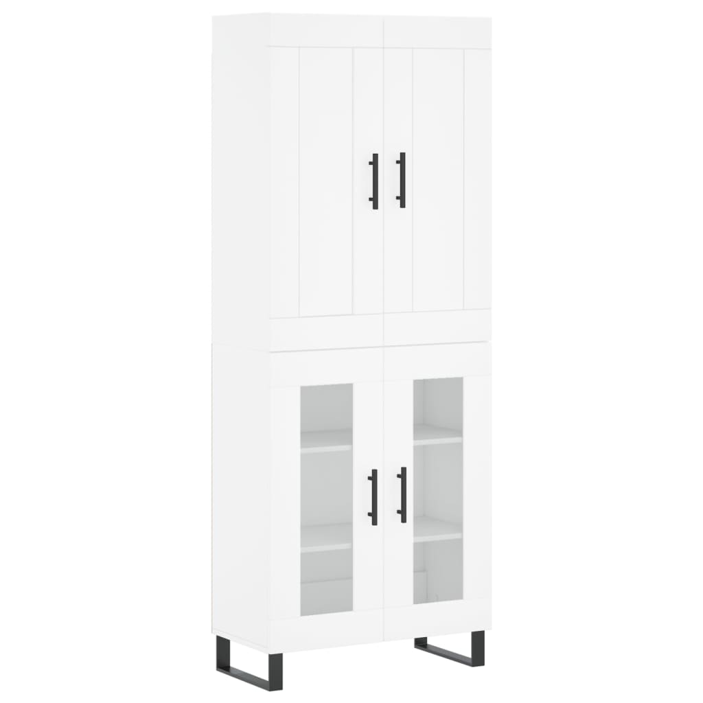 Visoka komoda bijela 69,5x34x180 cm konstruirano drvo