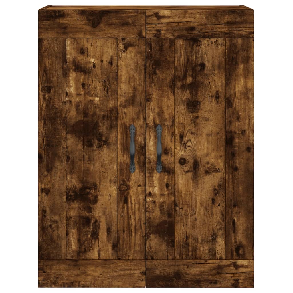 Visoka komoda dimljeni hrast 69,5x34x180 cm konstruiranog drva