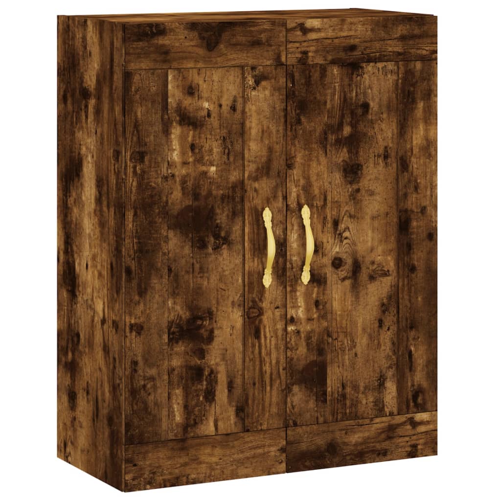 Visoka komoda dimljeni hrast 69,5x34x180 cm konstruiranog drva