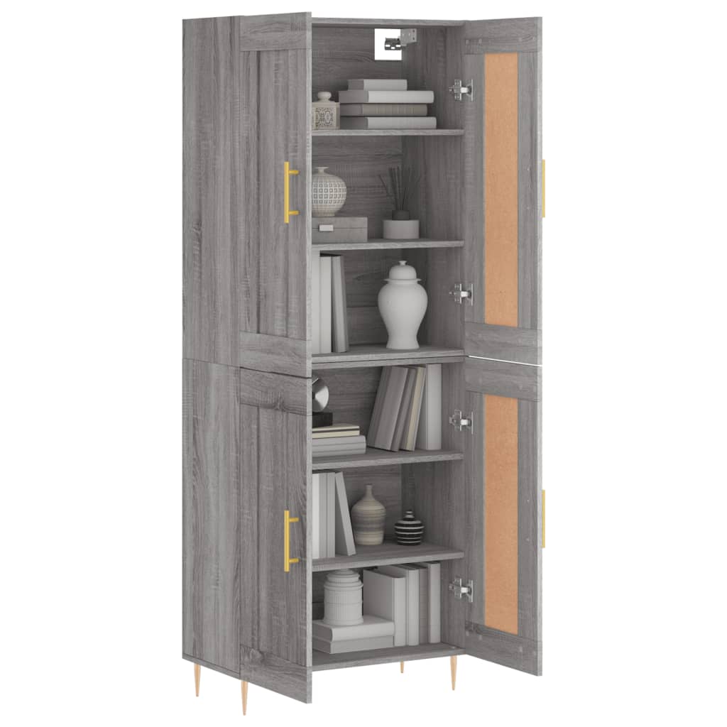 Visoka komoda siva sonome 69,5x34x180 cm od konstruiranog drva