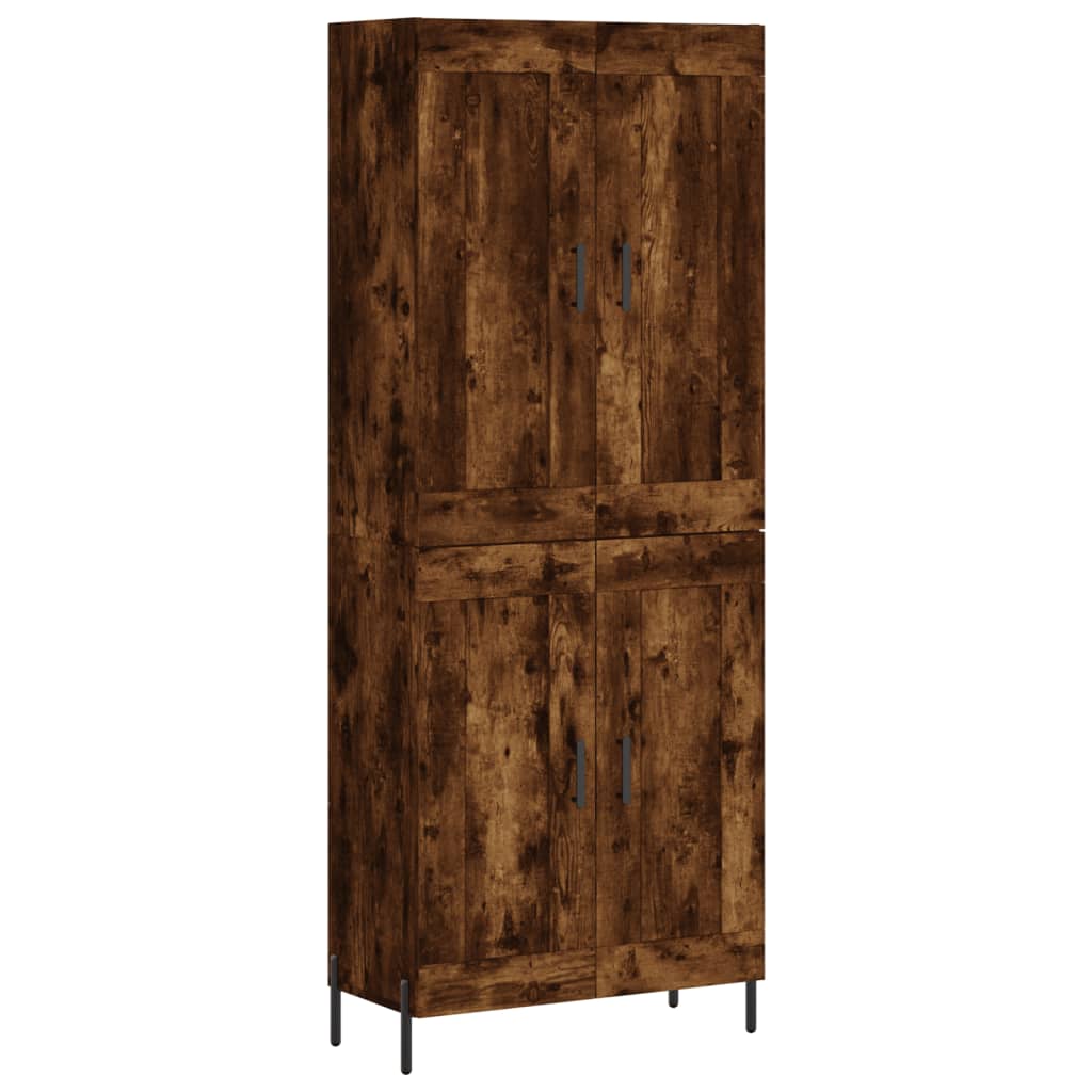 Visoka komoda dimljeni hrast 69,5x34x180 cm konstruiranog drva