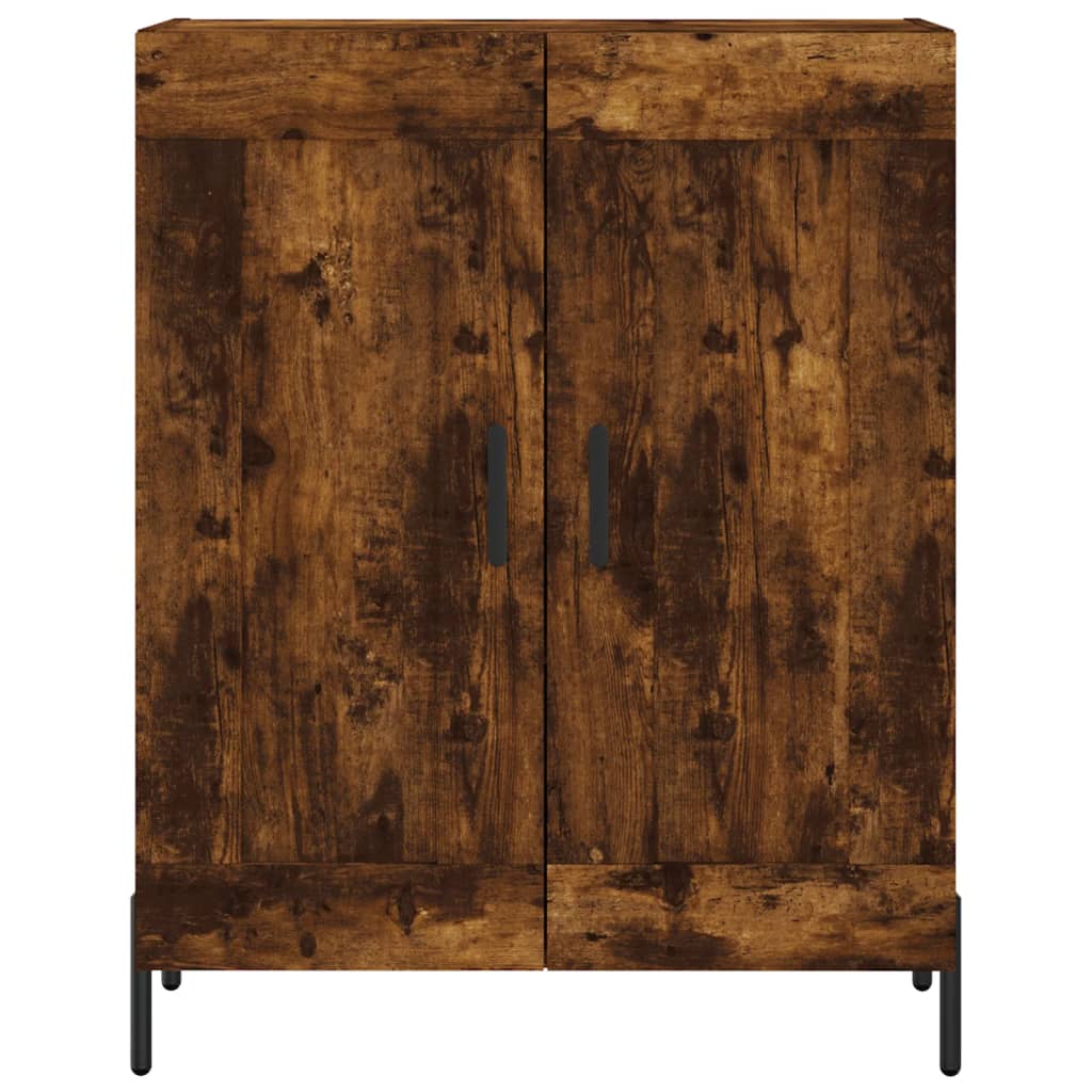 Visoka komoda dimljeni hrast 69,5x34x180 cm konstruiranog drva