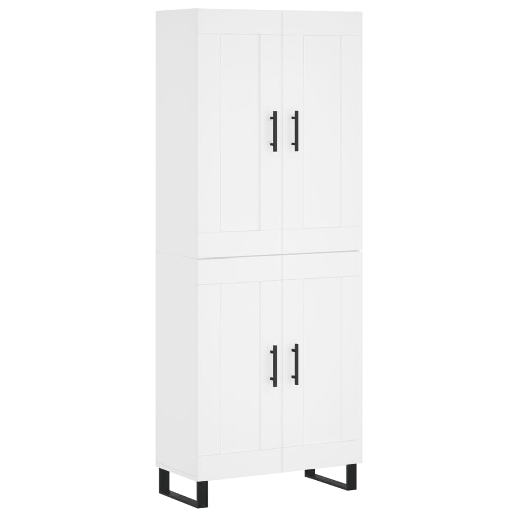 Visoka komoda bijela 69,5x34x180 cm konstruirano drvo